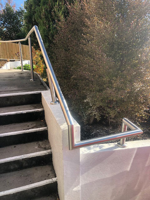 Custom made stainless steel handrails