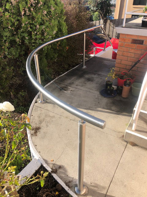 Custom made stainless steel handrails
