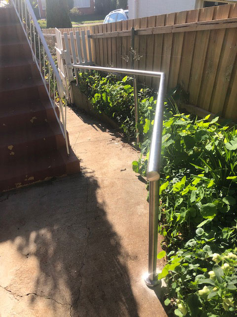 Custom made stainless steel handrails