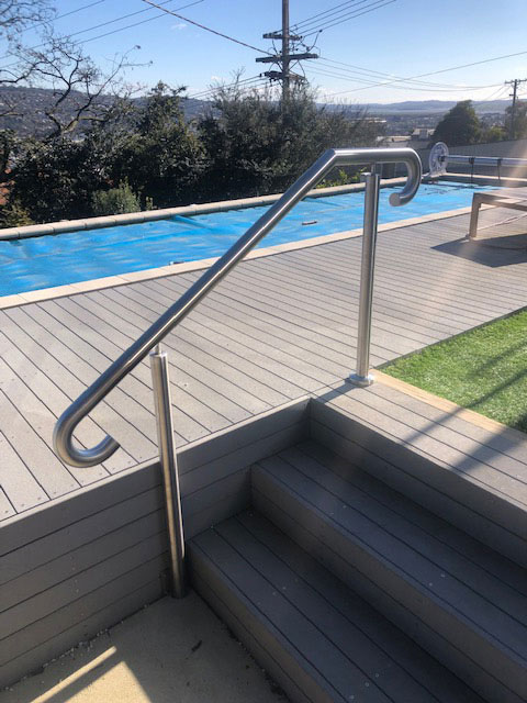 Custom made stainless steel handrails