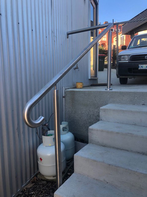 Custom made stainless steel handrails