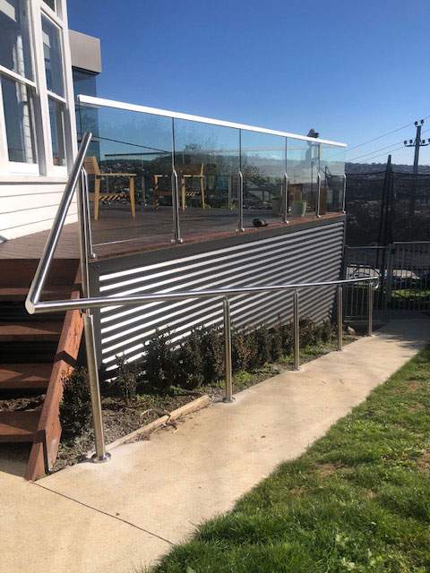 Custom made stainless steel handrails