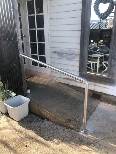 Custom made stainless steel handrails