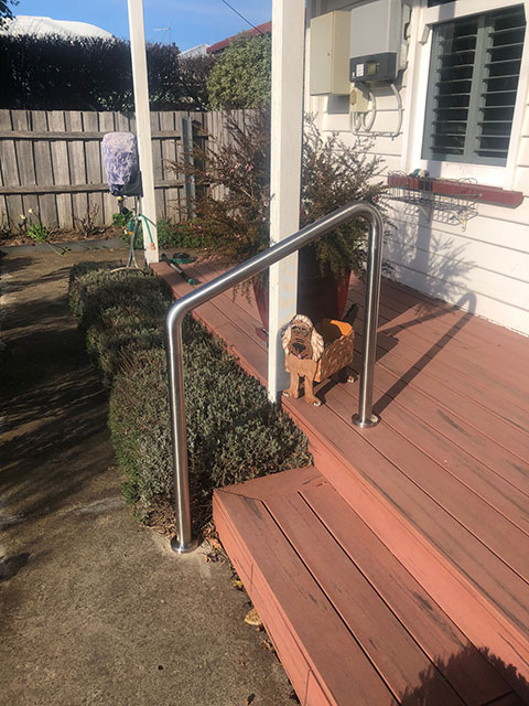 Custom made stainless steel handrails